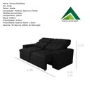 Ver imagem 2 de Sofá Retrátil Reclinável com Pillow no Assento Suede Preto Veneza Estofados 1.5 Metros com Montagem