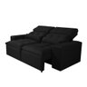 Sofá Retrátil Reclinável com Pillow no Assento Suede Preto Veneza Estofados 1.5 Metros com Montagem - 1