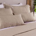 Ver imagem 3 de Kit Cobre Leito Casal Padrão Bordado Urbany Hipercal 400 Fios Cáqui