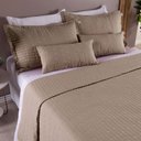 Ver imagem 2 de Kit Cobre Leito Casal Padrão Bordado Urbany Hipercal 400 Fios Cáqui