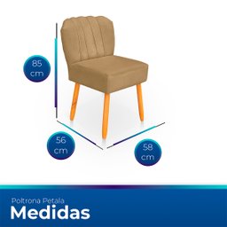 Cadeira Pétala para Sala de Jantar Confortável e Reforçada Suede - 6