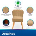Ver imagem 3 de Cadeira Pétala para Sala de Jantar Confortável e Reforçada Suede