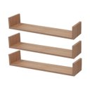 Ver imagem 1 de Kit 3 Prateleiras U 60 x 20cm Carvalho Suporte Invisível