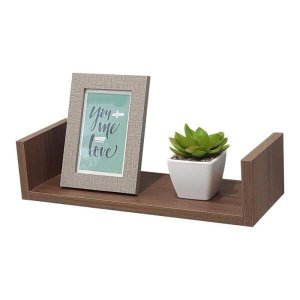 Prateleira U 60 x 20cm Nogal Suporte Invisível