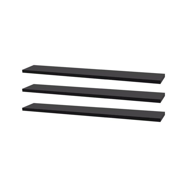 Kit 3 Prateleiras 60 x 20cm Preta Suporte Invisível
