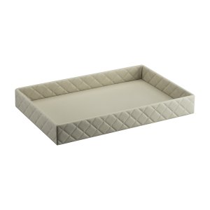 Bandeja Hara Sophia Matelassê em Couro Ecológico 60x40x8cm:bege