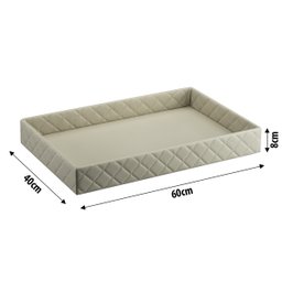 Bandeja Hara Sophia Matelassê em Couro Ecológico 60x40x8cm:bege - 2