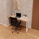 Ver mais imagens de Escrivaninha Industrial F5 Office 1,35m sem Gavetas MDP 135cm Macadâmia com Branco