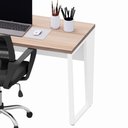Ver imagem 7 de Escrivaninha Industrial F5 Office 1,35m sem Gavetas MDP 135cm Macadâmia com Branco