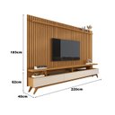 Ver imagem 3 de Rack Vivare 2.2 Wood com Painel para Tv até 75 Polegadas Versátil Ripado Verdadeiro 2.2x1.8 Nature/o