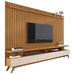 Rack Vivare 2.2 Wood com Painel para Tv até 75 Polegadas Versátil Ripado Verdadeiro 2.2x1.8 Nature/o - 1