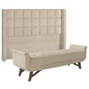 Ver imagem 1 de Cabeceira Cama Box Queen 160cm Pisa e Recamier Neville P02 Bouclé Bege - Mpozenato