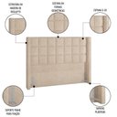 Ver imagem 2 de Cabeceira Cama Box Queen 160cm Pisa e Recamier Neville P02 Bouclé Bege - Mpozenato