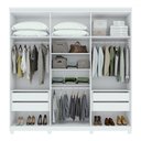 Ver imagem 3 de Guarda-roupa Casal Alonzo 6 Portas 4 Gavetas 100% Mdf Branco - Móveis Lopas