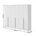 Ver imagem 4 de Guarda-roupa Casal Alonzo 6 Portas 4 Gavetas 100% Mdf Branco - Móveis Lopas