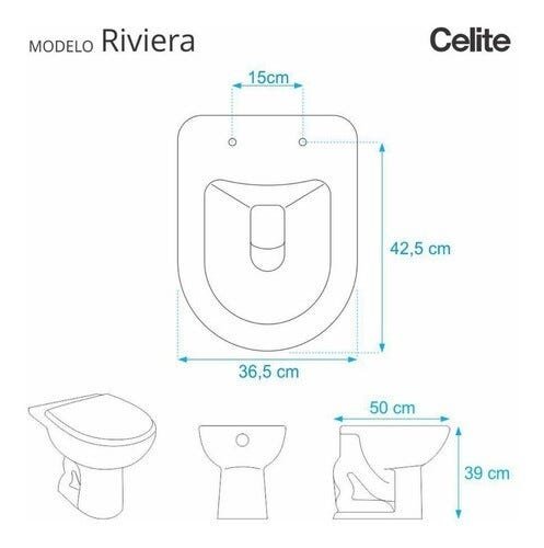 Assento Sanitário Riviera Branco Para Louça Celite - 2