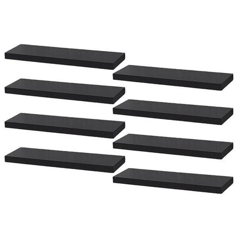 Kit 8 Prateleiras 30 x 10cm Preta Suporte Invisível