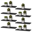 Ver imagem 2 de Kit 8 Prateleiras 30 x 10cm Preta Suporte Invisível