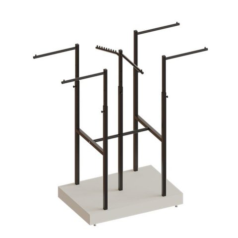 Expositor de Loja Em MDF Base com 6 Cabideiros Robust Comac Branco/Preto