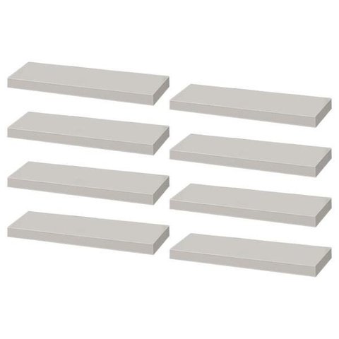Kit 8 Prateleiras 30 x 15cm Branca Suporte Invisível