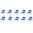 Ver imagem 2 de Kit 10 Cadeira Iso Infantil Creche, Escola Base Cinza Azul