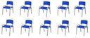 Ver imagem 2 de Kit 10 Cadeira Iso Infantil Creche, Escola Base Cinza Azul