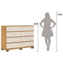 Ver imagem 5 de Cômoda Demóbile Sintra 8 Gavetas 136cm - Cinamon Touch/Off White