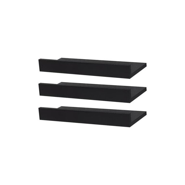 Kit 2 Prateleiras Porta Quadros 30 x 15cm Preta Suporte Invisível Kit 2 Prateleiras Porta Quadros 30 x 15cm Preta Suporte Invisível