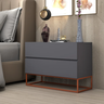 Mesa de Apoio de Cabeceira Eros 60cm Base Cobre Mdf/mdp Quarto Moderno:cinza - 1