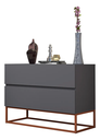 Ver imagem 2 de Mesa de Apoio de Cabeceira Eros 60cm Base Cobre Mdf/mdp Quarto Moderno:cinza