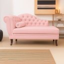 Ver imagem 1 de Recamier Divã Sofá 120cm Recepção Sala Larissa Suede:rosa-claro/liso