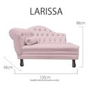 Ver imagem 5 de Recamier Divã Sofá 120cm Recepção Sala Larissa Suede:rosa-claro/liso
