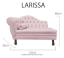 Ver imagem 5 de Recamier Divã Sofá 120cm Recepção Sala Larissa Suede:rosa-claro/liso