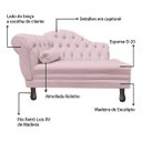 Ver imagem 4 de Recamier Divã Sofá 120cm Recepção Sala Larissa Suede:rosa-claro/liso