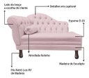 Ver imagem 4 de Recamier Divã Sofá 120cm Recepção Sala Larissa Suede:rosa-claro/liso