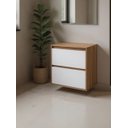 Ver imagem 4 de Gabinete para Banheiro com Espelheira 60cm MDF Freijo com Branco Dubai - On Móveis