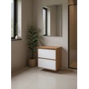 Ver imagem 1 de Gabinete para Banheiro com Espelheira 60cm MDF Freijo com Branco Dubai - On Móveis