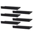 Ver imagem 1 de Kit 6 Prateleiras Porta Quadros 50 x 15cm Preta Suporte Invisível