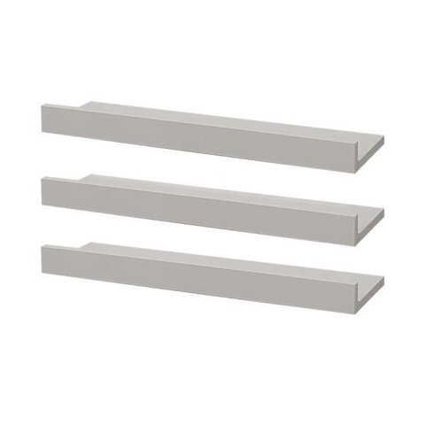 Kit 3 Prateleiras Porta Quadros 60 x 15cm Branca Suporte Invisível