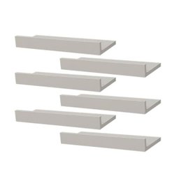 Kit 6 Prateleiras Porta Quadros 60 x 15cm Branca Suporte Invisível - 2 Kit 6 Prateleiras Porta Quadros 60 x 15cm Branca Suporte Invisível - 2