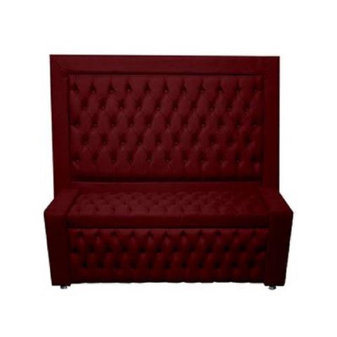 Kit Cabeceira de Cama Box e Calçadeira Baú Retro Capitonê Botão Encapados Casal 140 Cm Suede Bordo D