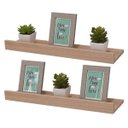Ver imagem 1 de Kit 2 Prateleiras Porta Quadros 60 x 15cm Carvalho Suporte Invisível
