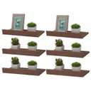 Ver imagem 1 de Kit 6 Prateleiras Porta Quadros 60 x 15cm Nogal Suporte Invisível
