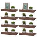 Ver imagem 1 de Kit 8 Prateleiras Porta Quadros 60 x 15cm Nogal Suporte Invisível