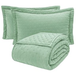 Kit Cobre Leito Colcha Casa Scarpa Claire Queen Dupla Face Toque de Pluma Micro Percal 300 Fios 3 Pe - 1