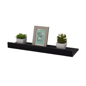 Prateleira Porta Quadros 60 x 15cm Preta Suporte Invisível