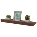 Ver imagem 2 de Prateleira Porta Quadros 60 x 15cm Nogal Suporte Invisível