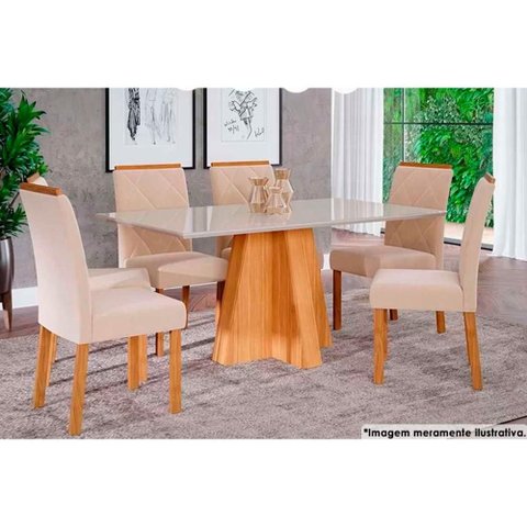 Mesa Sala Patricia 160 + 6 Cad Fernanda Cinamomo Cimol