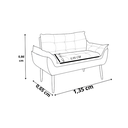 Ver imagem 2 de Kit 01 Namoradeira Opala 02 Lugares Decorativa Suede