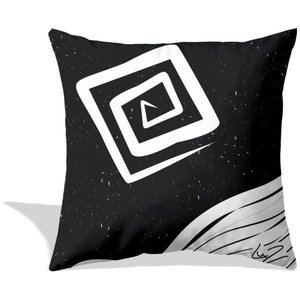 Almofada Lua por Lu.Z 48x48cm preta e branca